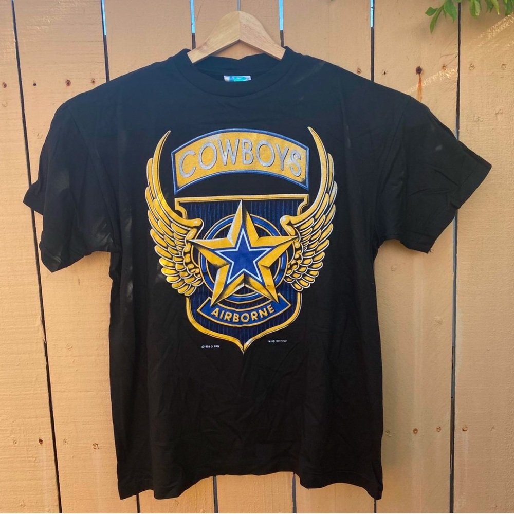 Vintage 90s Dallas Cowboys Airborne Single Stitch Tshirt.